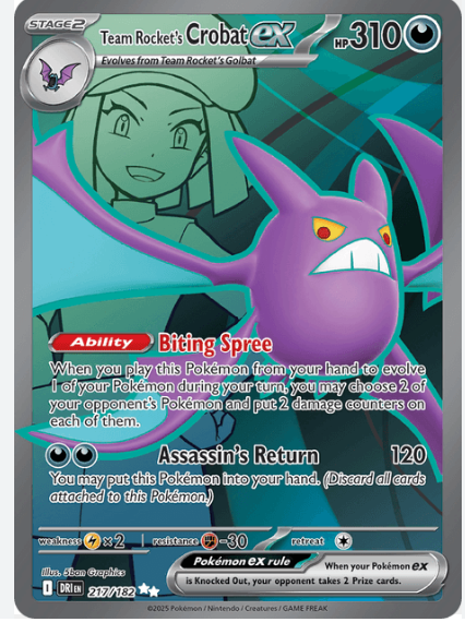 Team Rocket's Crobat ex 217/182 DRI